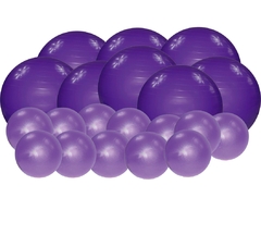 KIT 20 BOLAS DE PILATES 65CM + 25CM OVERBALL PARA TREINO DE YOGA PILATES FISIOTERAPIA