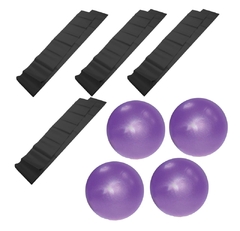 Kit 4 Overball 25cm + 4 Faixais Elástica P/ Fortalecimento