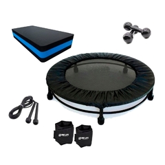 Kit Ginástica Mini Jump+halter 2kg+corda+caneleira+step+capa - comprar online