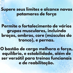 Bastão Ginástica/ Fisioterapia Pvc 1,30mts Com Carga 2kg