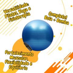 Bola suíça Yoga funcional Abdominal Pilates com Bomba 55 cm - comprar online