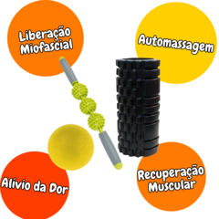 Kit De Liberação Miofacial Rolo + Bastão/stick+ Bola Lacrose - comprar online