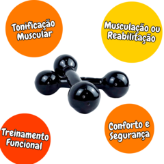 Halter emborrachado para fortalecimento muscular Par - 1 Kg a 5 Kg Par Peso:3Kg - comprar online