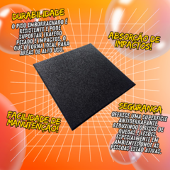 Piso Academia Emborrachado Preto Anti Impacto 100x100 Cm - comprar online