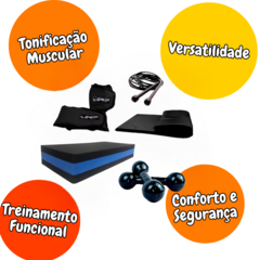 Kit Funcional Caneleira 2 Kg+Step+corda+halter2kg+colchonete - comprar online