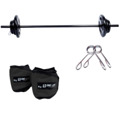 Kit Completo Body Pump C/barra E 10kg + Caneleira Par 04 Kg