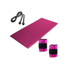 Kit Colchonete De Academia + Corda De Pular + Caneleira 5kg