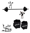 Kit Body Pump - Barra + 10 Kg De Anilhas Emborrachadas + Caneleira 3 kg