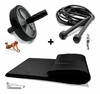 Kit Funcional Colchonete + Roda + Corda Cor:Preto