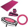 Kit Ginástica Rosa - Jump+colchonete+caneleira 4 Kg+capa Cor:Rosa