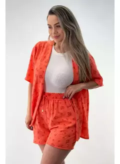 Conjunto Feminino Kimono e Short de Tecido Estampado na internet