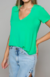 Blusa Basic Gola V - Verde Lima Tamanho P - comprar online