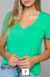 Blusa Basic Gola V - Verde Lima Tamanho P