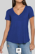 Blusa Basic Gola V - Azul Bic Tamanho PP