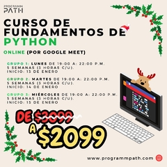 CURSO FUNDAMENTOS DE PYTHON (ONLINE EN VIVO) - comprar en línea