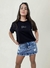 t-shirt cropped basica algodão preta