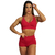 CONJUNTO FITNESS SHORTINHO EMPNA BUMBUM E TOP VERMELHO