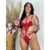 Body Sexy Feminino Renda Argolas Sensual Strappy Sedutora com Algemas em Renda Luxo