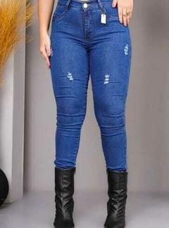 Calça Jeans Feminina Skinny Azul Escuro - Conforto e Estilo - Dindoka Mult Modas