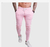 Calça Moletom Jogger Rosa Com Ziper