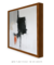 Quadro Decorativo Abstrato Tons Preto, Branco, Cinza, Bege e Laranja - loja online