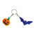 CHAVEIRO DUPLO PIXEL ART HALLOWEEN ABOBORA E MORCEGO