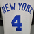 Camiseta regata branca dos New York Knicks, com o número 4 em destaque.