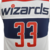 Camiseta regata branca do Washington Wizards, com o nome "wizards" e o número 33 em destaque.