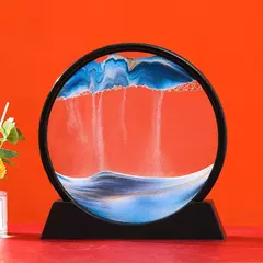 3D Moving Sand Art Picture, Vidro Redondo, Sandscape do Mar Profundo, Ampulheta, - Foca em Casa