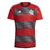 Camisa de futebol masculina do Flamengo, modelo 2023/2024, nas cores vermelha e preta com listras.