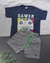 Conjunto Infantil Verão Masculino Gamer Never Sleep - Marinho