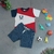 Conjunto Infantil Verão Masculino Recortes Emogi - Vermelho