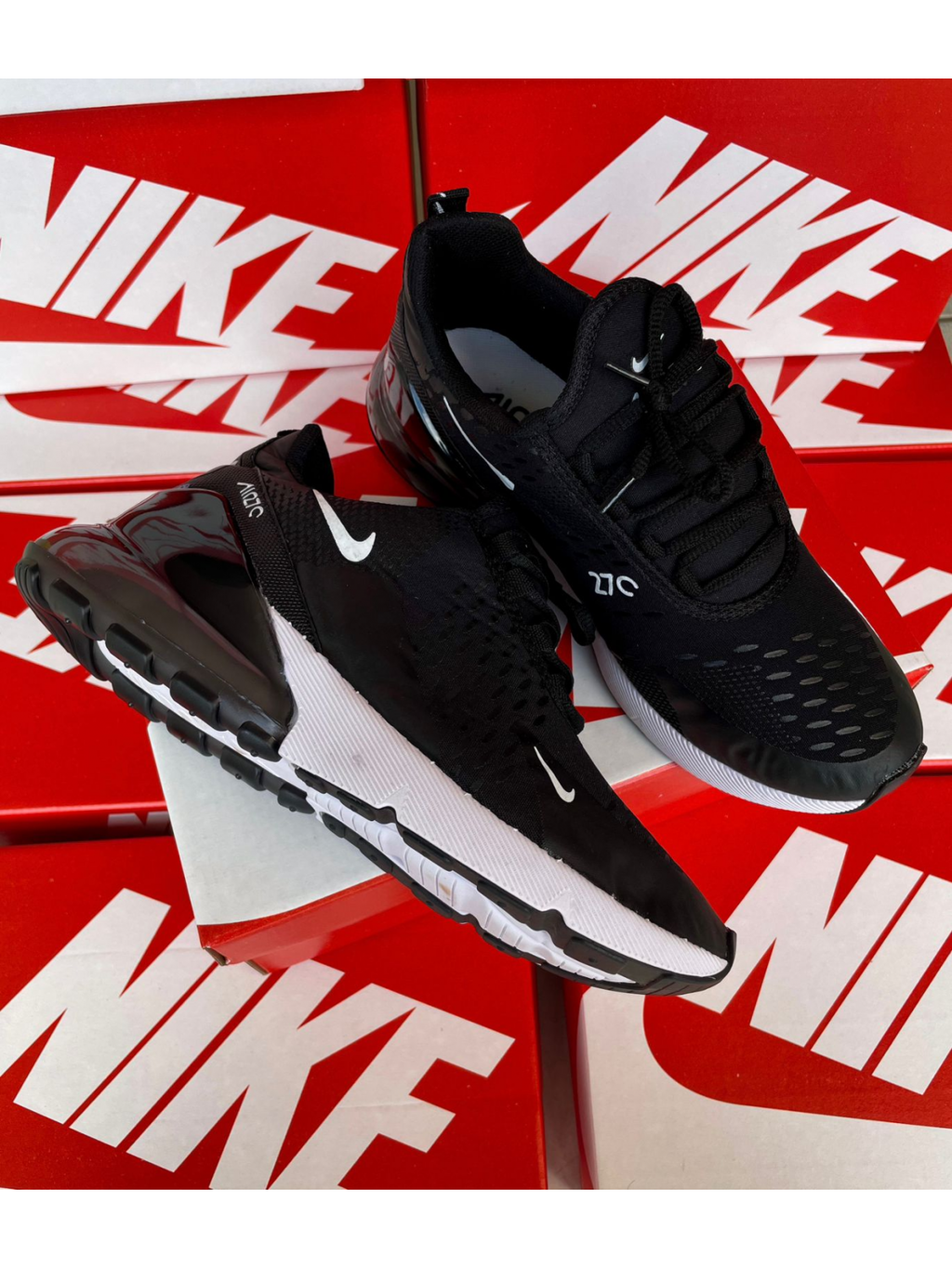 Tenis Air Max 270 React Masculino Nike Preto Branco