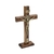 Crucifixo Madeira Frisada 26cm Mesa c/ Medalha São Bento Acrílico Mesclado - comprar online