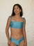 Top Reto Franzido Azul Lagoon - comprar online