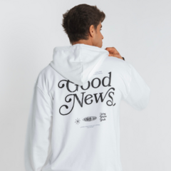 (CURVA) $16.000 c/u CANGURO RÚSTICO OVERIZE “GOOD NEWS” (UNISEX) TALLE S AL XL