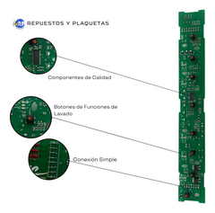 Plaqueta Compatible Con Lavarropas Eslabón De Lujo Ewt07a - Repuestos y Plaquetas