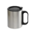 Caneca de Aço Inox com Alça Plástica Preta e Tampa - 250ml + Sacola em Poliéster Resinado Fosco - Vertical 38x33cm - comprar online