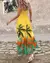 Tie Dye feminino imprime vestido maxi de fenda lateral sem encosto Bodycon, roup - Mary Fashions