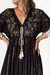 BALI - Vestido longo - Crepe de Viscose com bordados e franjas - LINHA PREMIUM - BOHO CHIC