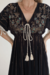 BALI - Vestido longo - Crepe de Viscose com bordados e franjas - LINHA PREMIUM - BOHO CHIC - loja online