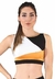 Top Abstrato Detalhes Branco e Amarelo Cropped Fitness Preto | REF: CC20