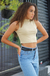 regata cropped gola alta bege