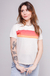 camiseta feminina ringer listras quentes