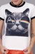 camiseta feminina ringer gato arco iris