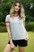 Camiseta Feminina Ringer Cinza Mescla / Vermelho - Lady Hit