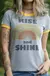 camiseta feminina ringer rise and shine