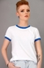 Camiseta Feminina Ringer Branco / Azul