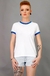 Camiseta Feminina Ringer Branco / Azul - comprar online