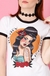 camiseta feminina ringer com estampa amy winehouse